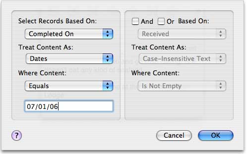 Viewing Selected Records