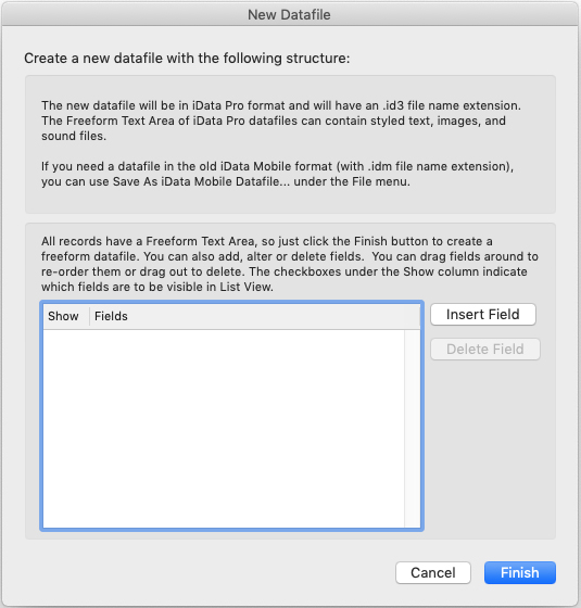 iData Pro Datafile Basics
